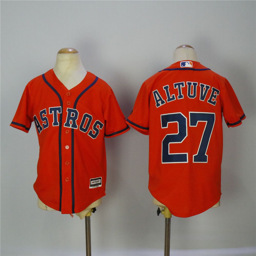 Youth Houston Astros #27 Altuve Orange MLB Jerseys->youth mlb jersey->Youth Jersey